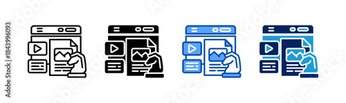 content strategy icon set multiple style collection