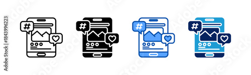 social media icon set multiple style collection