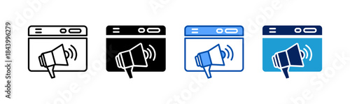 advertisement icon set multiple style collection