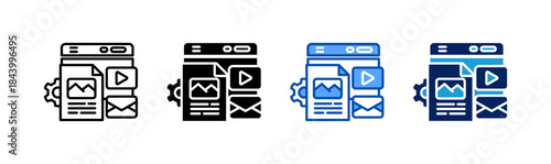 Content Management icon set multiple style collection