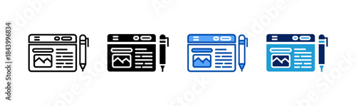 blog icon set multiple style collection