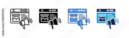 blog marketingicon set multiple style collection