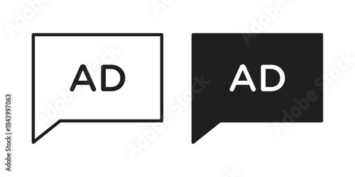 Ad icon design element, vector illustration. Editable vector collections.