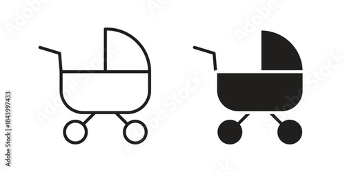 Baby carriage icon design element, vector illustration. Editable vector collections.