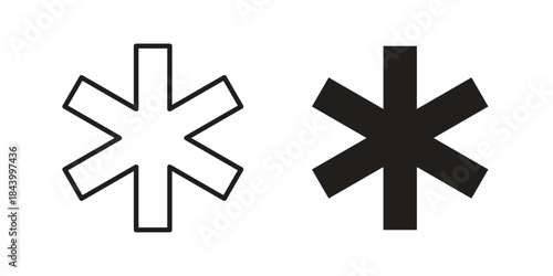 Asterisk icon design element, vector illustration. Editable vector collections.