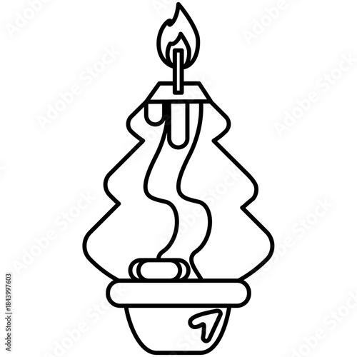dripping-candle-festive-line-art-icon
