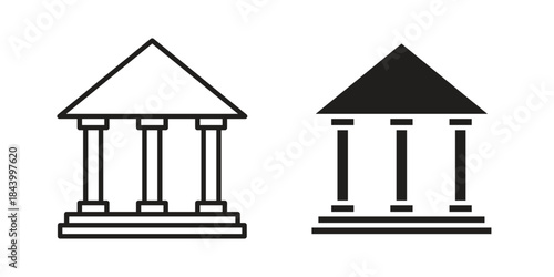 Bank icon design element, vector illustration. Editable vector collections.
