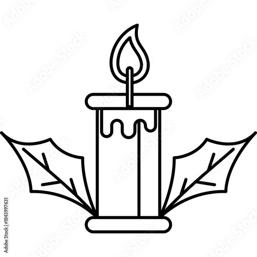 holiday-candle-hand-drawn-outline-icon