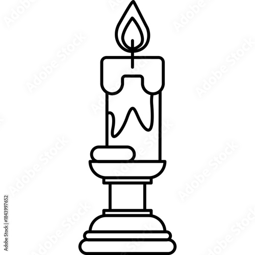 elegant-candle-stand-line-art-icon
