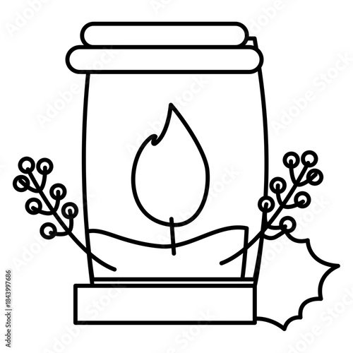 round-wax-candle-detailed-line-art-icon