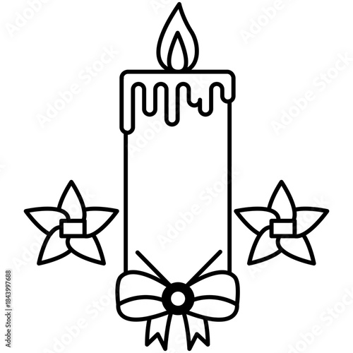 double-flame-candle-holder-outline-icon