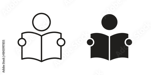 Book open reader icon design element, vector illustration. Editable vector collections.