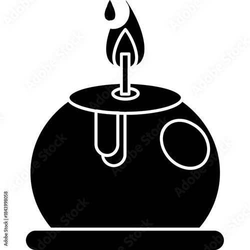 clay-lamp-mud-pot-candle-line-art-icon