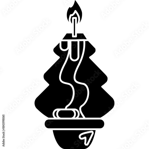 dripping-candle-festive-line-art-icon