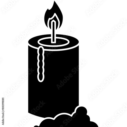 dripping-wax-candle-line-art-icon