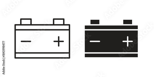 Car battery icon design element, vector illustration. Editable vector collections.