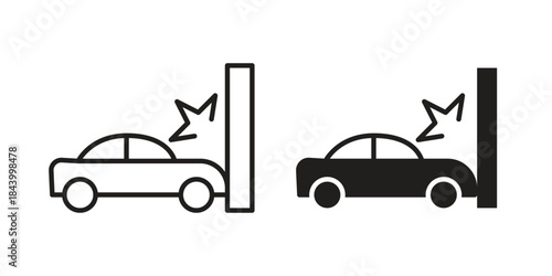 Car crash icon design element, vector illustration. Editable vector collections.