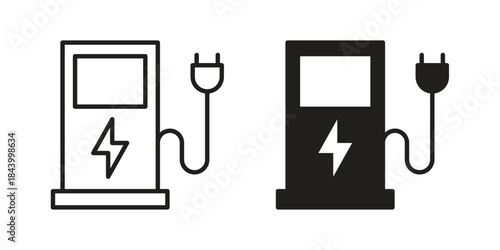 Charging station icon design element, vector illustration. Editable vector collections.