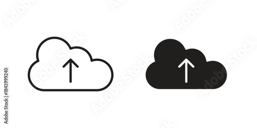 Cloud upload icon design element, vector illustration. Editable vector collections.