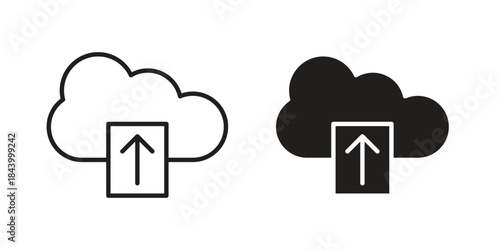 Cloud upload icon design element, vector illustration. Editable vector collections.