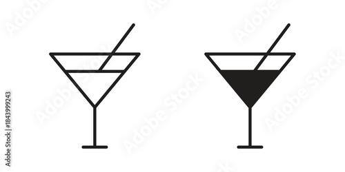 Cocktail icon design element, vector illustration. Editable vector collections.