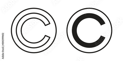 Copyright icon design element, vector illustration. Editable vector collections.
