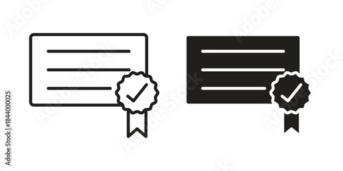 Diploma icon design element, vector illustration. Editable vector collections.