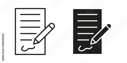 Document signed icon design element, vector illustration. Editable vector collections.