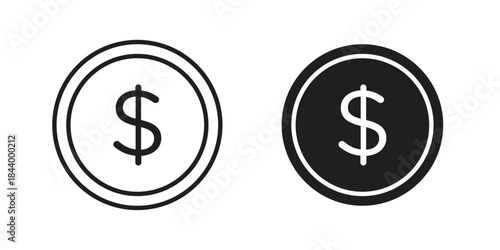 Dollar icon design element, vector illustration. Editable vector collections.
