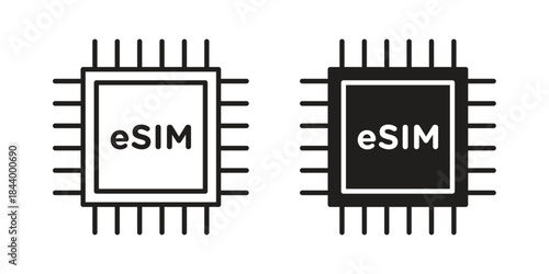 ESIM icon design element, vector illustration. Editable vector collections.
