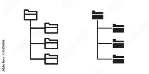 Folder tree icon design element, vector illustration. Editable vector collections.