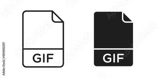 Gif icon design element, vector illustration. Editable vector collections.