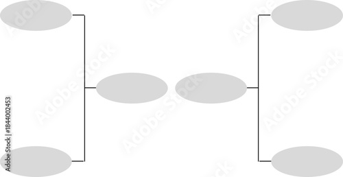 Tournament Bracket Template for 4 Teams with Oval Shapes and Final Stage Layout
