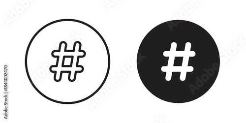 Hashtag icon design element, vector illustration. Editable vector collections.