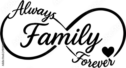 hand draw vector illustration  line art  love family forever design