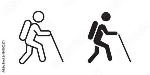 Hiking icon design element, vector illustration. Editable vector collections.
