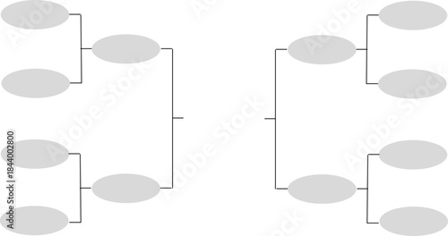8 Team Tournament Bracket Template with Oval Stages and Empty Final Slot for Sports or Competition Infographic