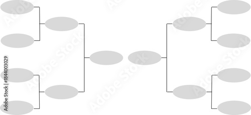 Tournament Chart Template Top 8 Teams with Oval Shape to final for Sports and Esports
