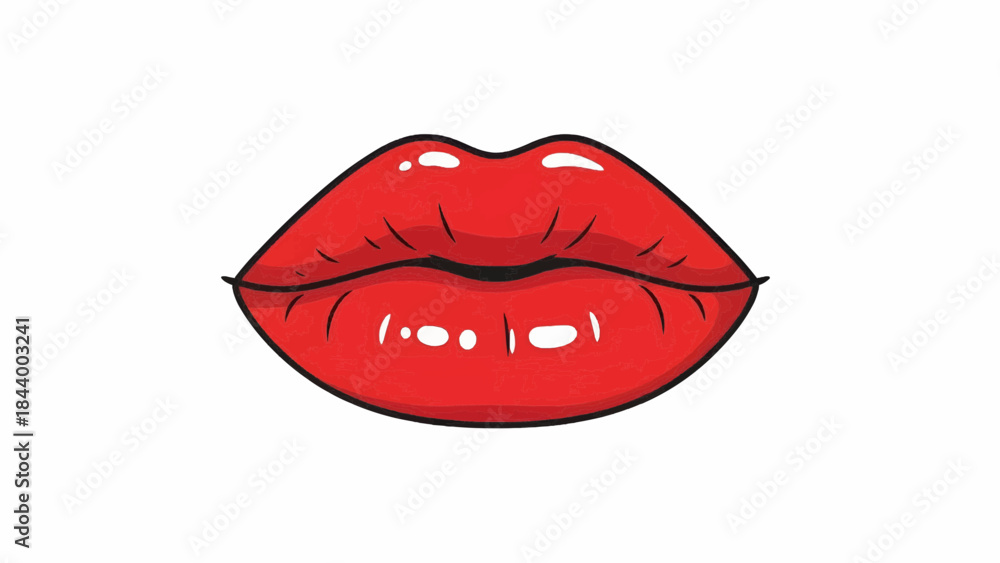 Obraz premium Red Lips Vector