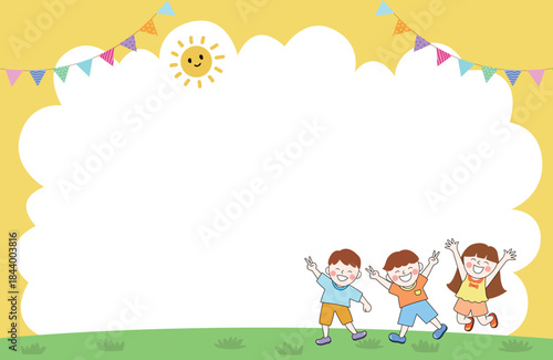 a frame with children