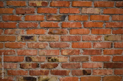 Texture of ancient  brick wall closeup