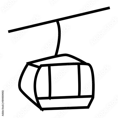 cable car transportation outline icon vector