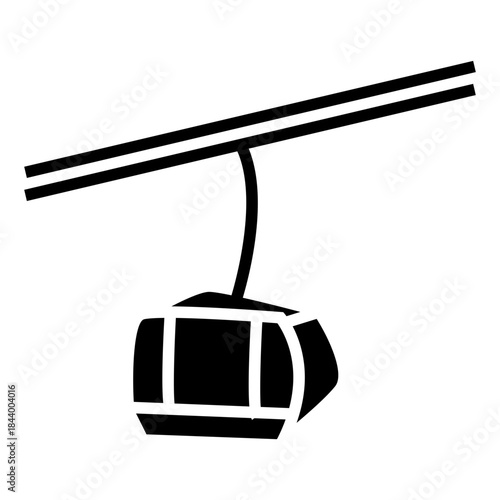 cable car transportation glyph icon vector 