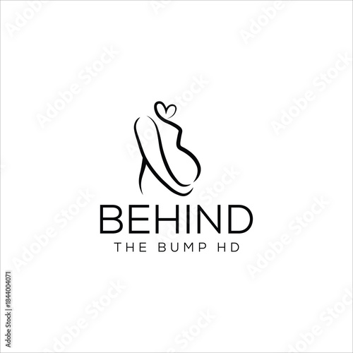 Logo for behind the bump hd with a stylized pregnant woman