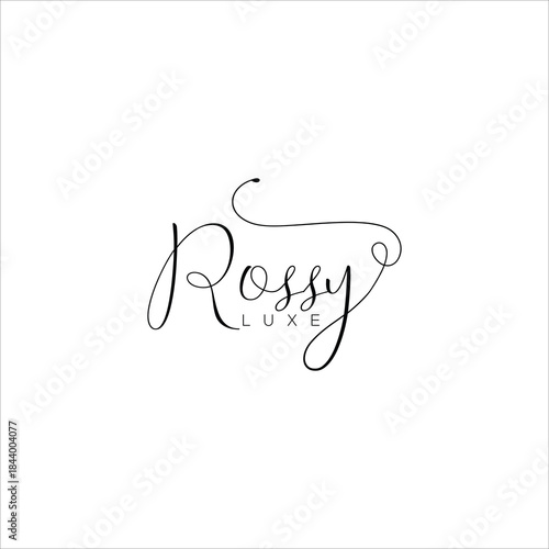 Elegant rossy luxe logo with cursive typography