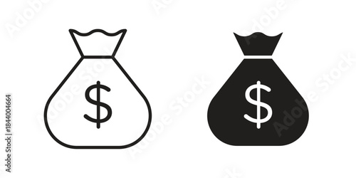 Money bag icon design element, vector illustration. Editable vector collections.