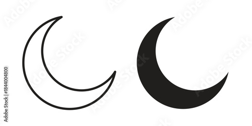 Moon icon design element, vector illustration. Editable vector collections.