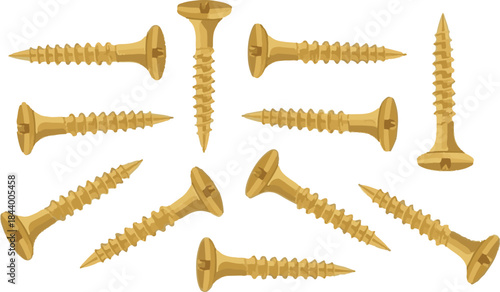 screws isolated on white
