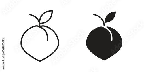 Peach icon design element, vector illustration. Editable vector collections.