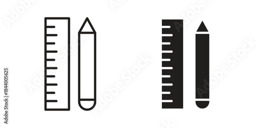 Pencil and ruler icon design element, vector illustration. Editable vector collections.